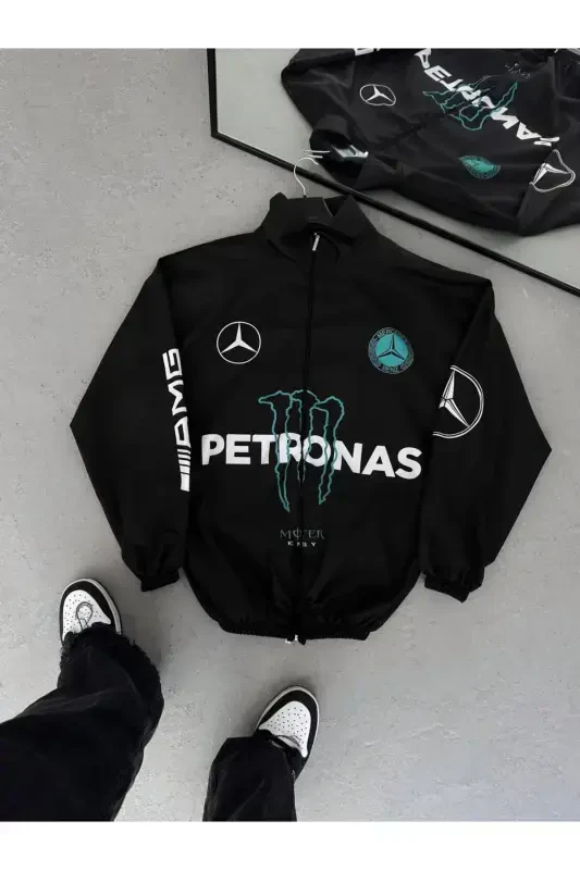 Unisex PTRNS Digital Design Printed Zippered Raincoat & Windbreaker-Blue - RICHARLISON