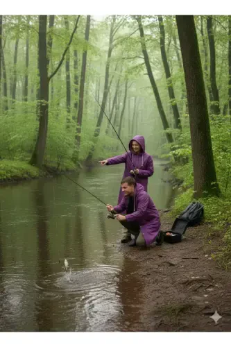 Unisex Purple Eva Fabric Waterproof Windproof Raincoat-Purple - 4