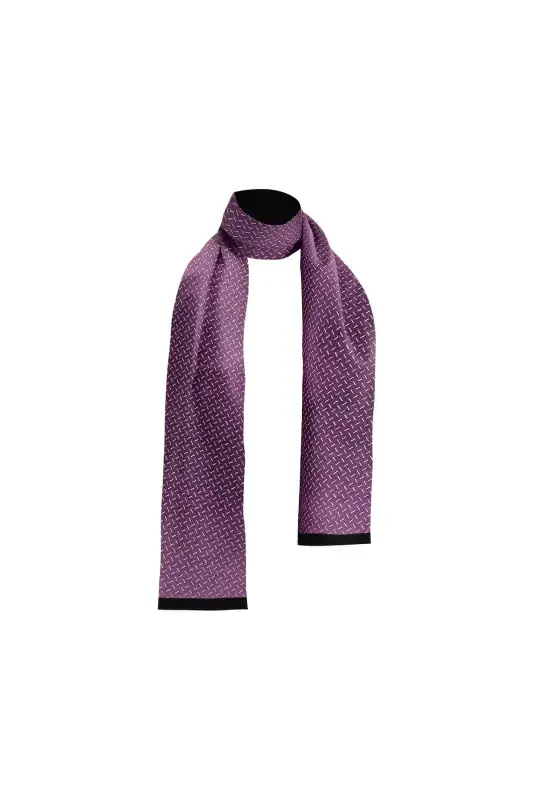 Unisex Purple White Line Phosphor Satin Thin Cashmere Texture Soft Winter New Generation Scarf Shawl-gift-purple - 2