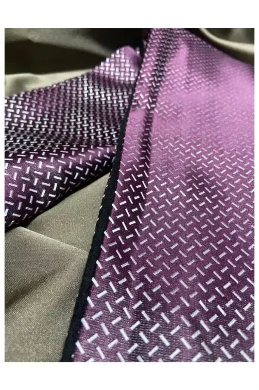 Unisex Purple White Line Phosphor Satin Thin Cashmere Texture Soft Winter New Generation Scarf Shawl-gift-purple - 3