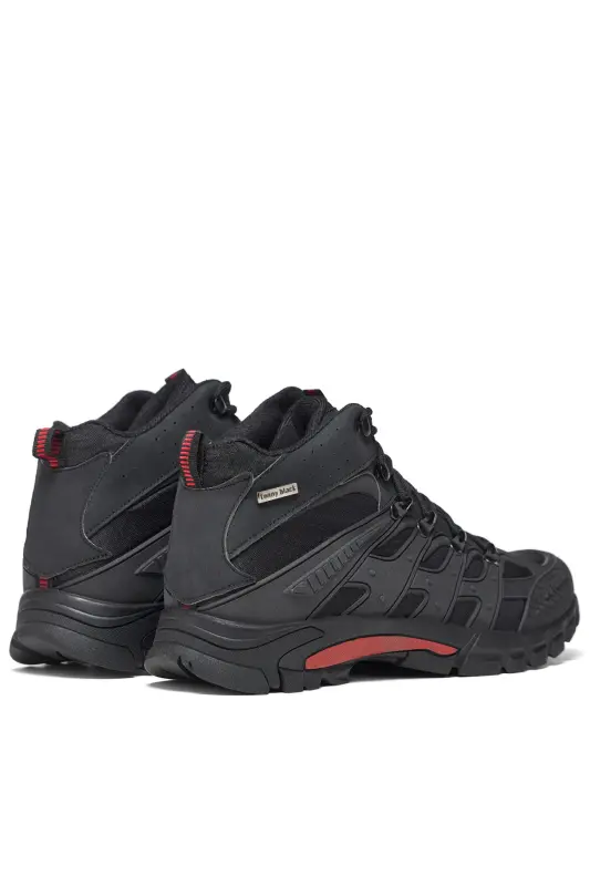 Unisex Qizil Qora Qulay Qolip Suv O'tkazmaydigan Xususiyatli Bog'ichli Unisex Bot - Qizil Qora - 4