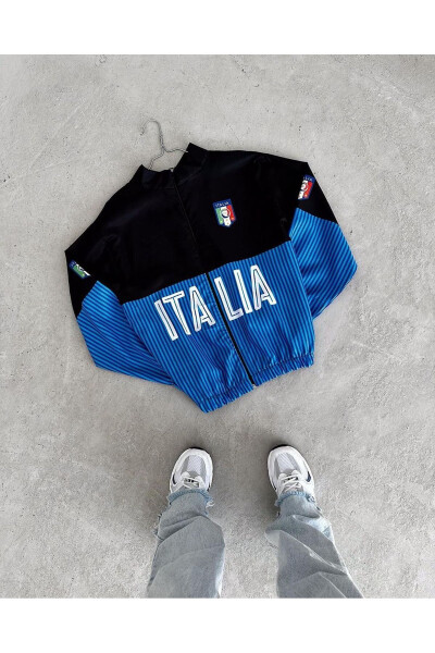 Unisex Qora ITALIA Chop etilgan Su o'tkazmaydigan yomg'ir paltosi & Shamollik - RICHARLISON (1)