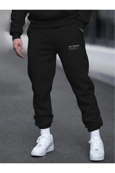 Unisex qora LOS ANGELES bosilgan sport shim - WNWGKN