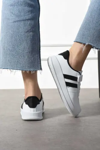 Unisex Rahat Spor Ayakkabı Günlük Sneaker Model-Beyaz SIYAH_20 