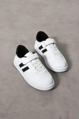 Unisex Rahat Spor Ayakkabı Günlük Sneaker Model - Beyaz SIYAH_20 - 4