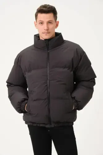 Unisex Rain Windproof Bomber Oversize Jacket Coat Waterproof-ANTHRACITE - 1