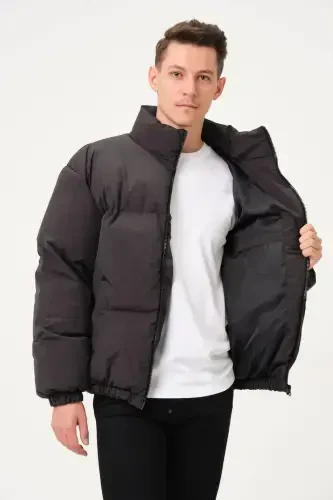 Unisex Rain Windproof Bomber Oversize Jacket Coat Waterproof-ANTHRACITE - 3