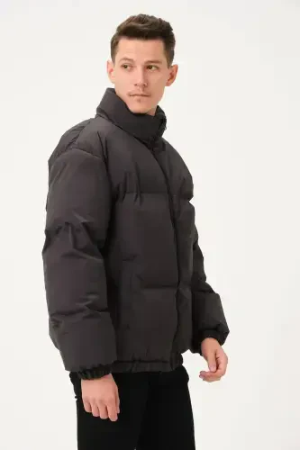 Unisex Rain Windproof Bomber Oversize Jacket Coat Waterproof-ANTHRACITE - 5