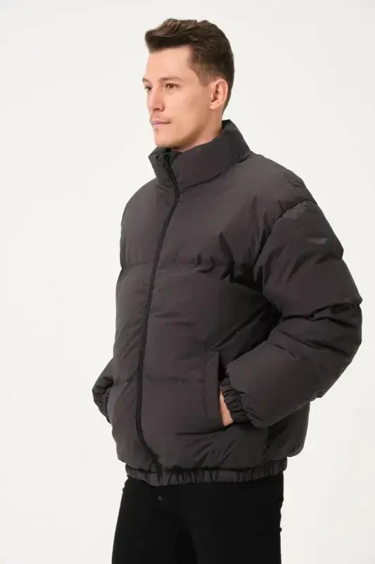 Unisex Rain Windproof Bomber Oversize Jacket Coat Waterproof-ANTHRACITE - 6