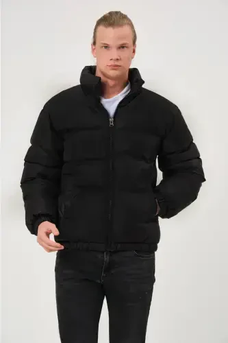 Unisex Rain Windproof Bomber Oversize Jacket Coat Waterproof Black-GLOSSY BLACK - 1