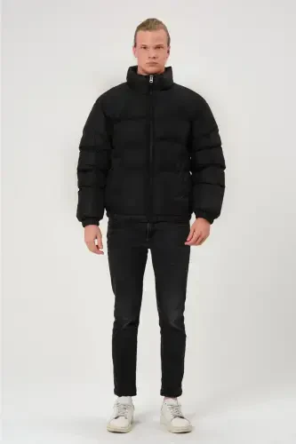 Unisex Rain Windproof Bomber Oversize Jacket Coat Waterproof Black-GLOSSY BLACK - 3