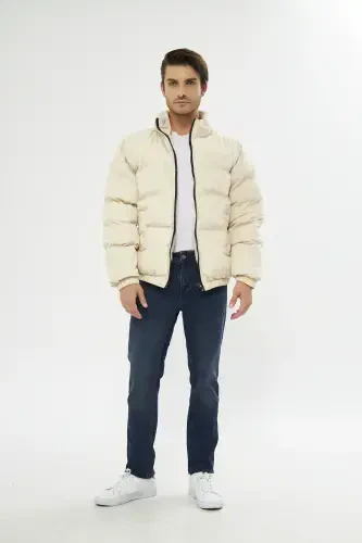 Unisex Rain Windproof Bomber Oversize Jacket Coat Waterproof MM-153-CREAM - 5