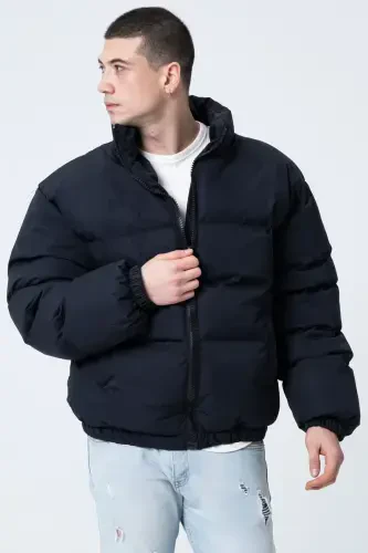 Unisex Rain Windproof Bomber Oversize Jacket Coat Waterproof Navy Blue-NAVY BLUE - 2