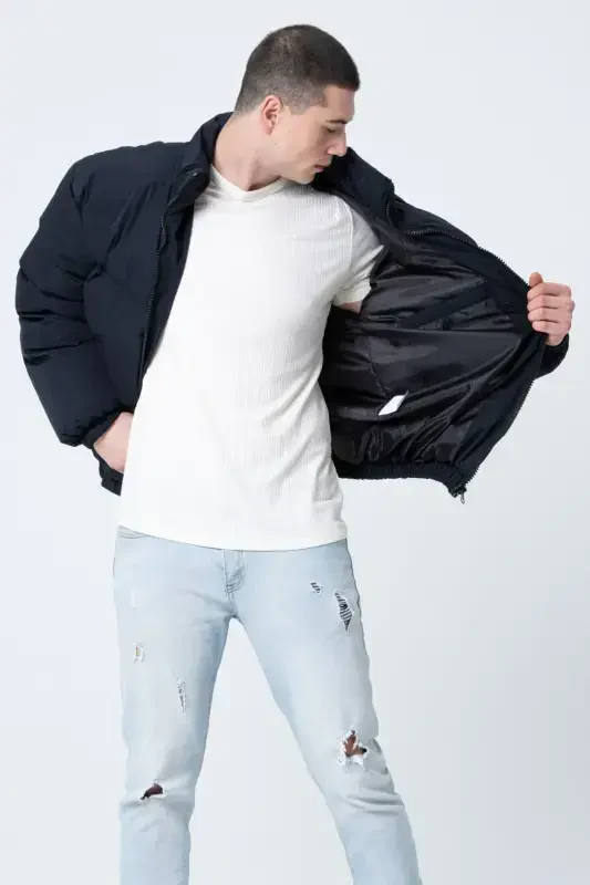 Unisex Rain Windproof Bomber Oversize Jacket Coat Waterproof Navy Blue-NAVY BLUE - 6