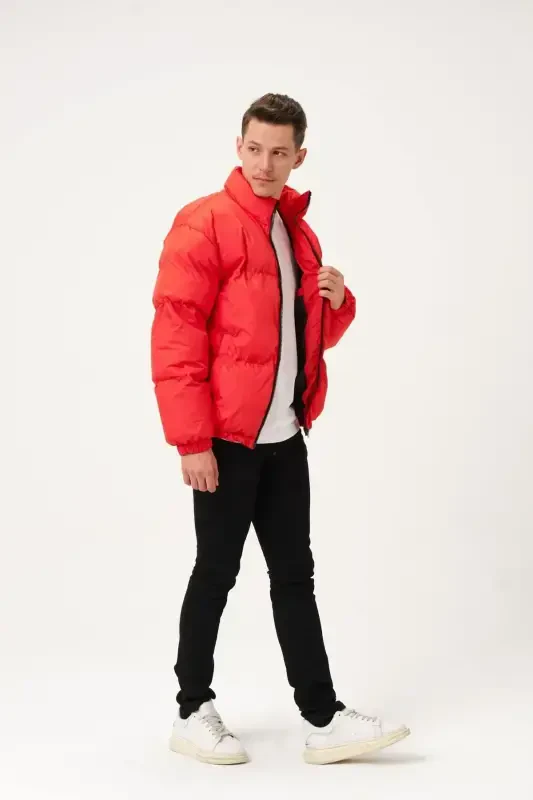 Unisex Rain Windproof Bomber Oversize Jacket Coat Waterproof-POMEGRANATE - 3