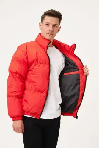 Unisex Rain Windproof Bomber Oversize Jacket Coat Waterproof-POMEGRANATE - 4