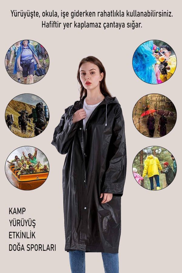 Unisex Raincoat with Hood, Snap Closure, Eva Black Raincoat Bymmrc881r03 - 15