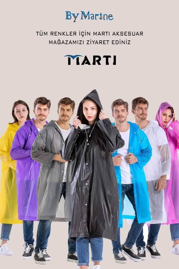 Unisex Raincoat with Hood, Snap Closure, Eva Black Raincoat Bymmrc881r03 - 16