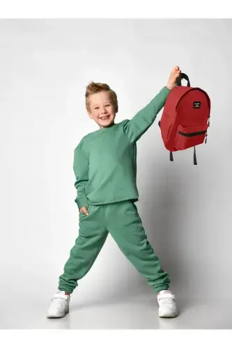 Unisex Red Colored Children's Kindergarten Nursery Preschool Backpack-RED - 1