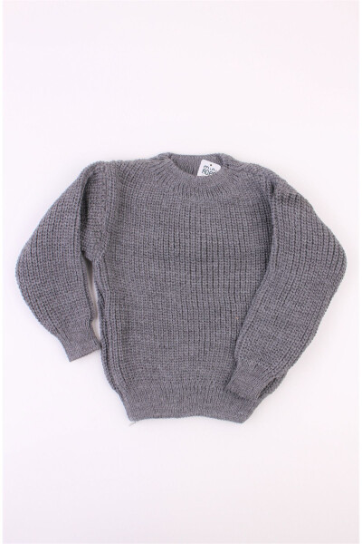 Unisex Regular Baby Children's Sweater Charcoal Crew Neck Oversize Knit Sweater - MINI ROPA