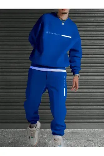 Unisex Sax koʻk sport kostyumi BALANCE bosmali flis - Sax koʻk - 3