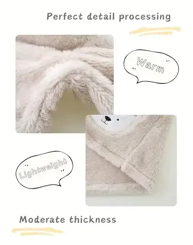 JingleBaBa Unisex Baby Fleece Jacket Winter Sherpa Lined Hoodie For Girls Boys Cute Bear Ear Baby Outerwear 12M-5T - 2