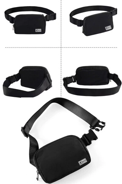 Unisex Siyah Renk Bel ve Omuz Çantası - Modazone (1)