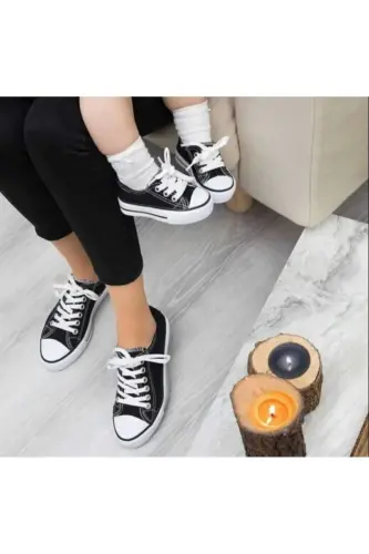 Ünisex siyah Spor Sneaker Ayakkabı-Siyah 