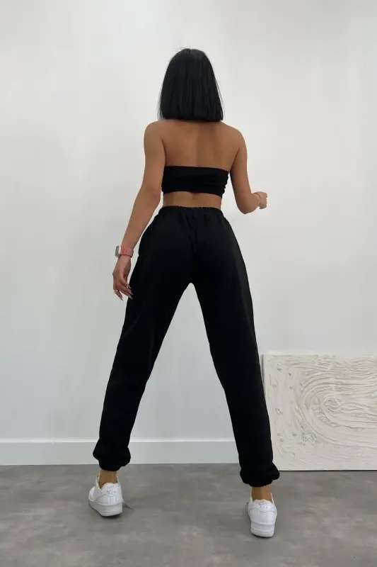 Unısex Slim Fit Jogger Eşofman Altı-Kömürr - 1