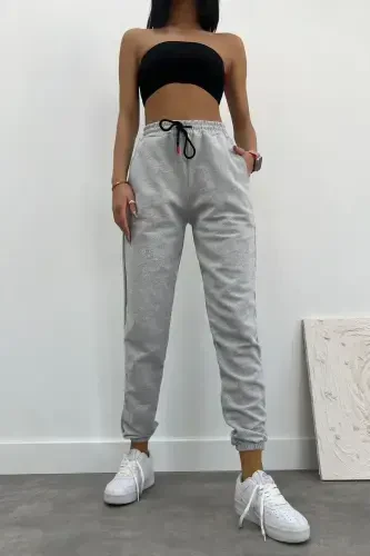 Unisex Slim Fit Jogger Sweatpants-Gray Melange - 3
