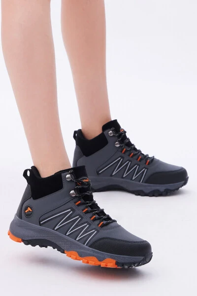 Unisex Smoke Orange Casual Fit Lace-Up Boots - TONNY BLACK