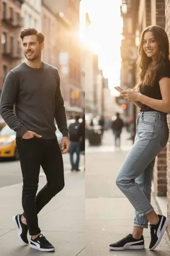 Unisex Snekars Ayakkabı Smash V2,0 RS-1-SiyahWE - 2