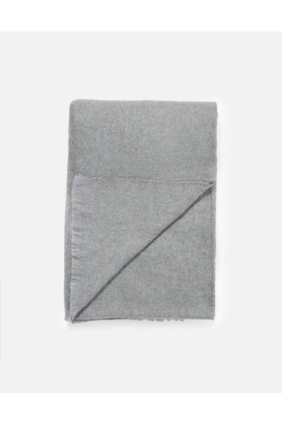 Unisex Solid Gray Thick Soft Scarf - 6