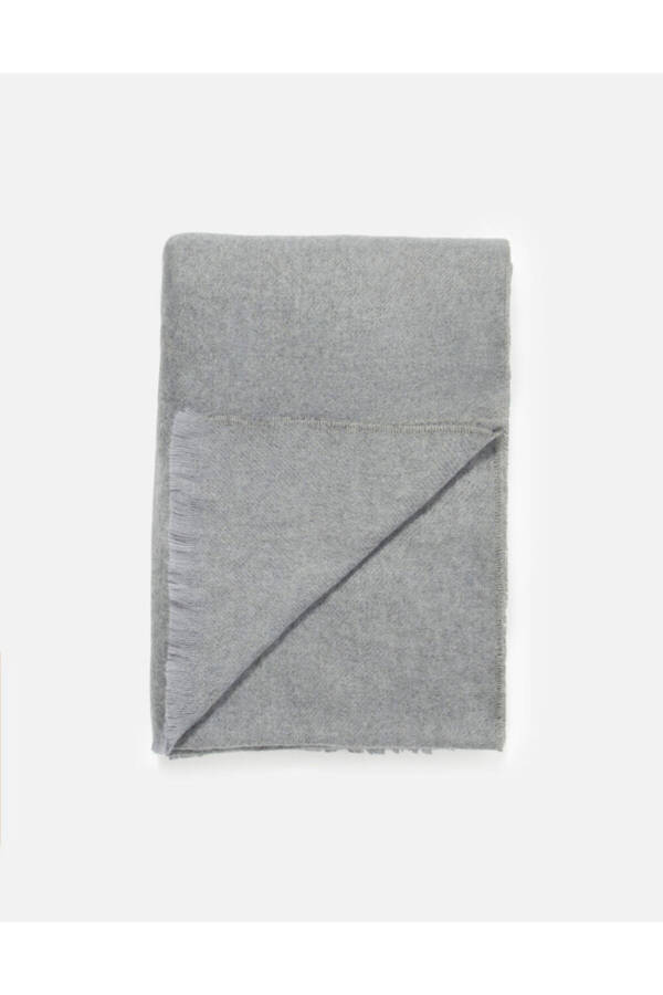 Unisex Solid Gray Thick Soft Scarf - 6