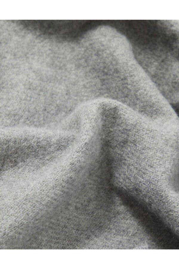 Unisex Solid Gray Thick Soft Scarf - 7