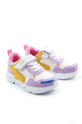 Unisex Çocuk Sneaker Ayakkabı 141XCA018-Lila Beyaz - 5