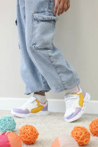 Unisex Çocuk Sneaker Ayakkabı 141XCA018 - Lila Beyaz - 1