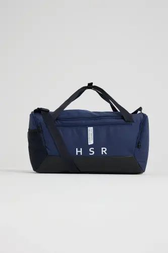 Unisex Sports Fitness and Travel Bag with Shoe Compartment - Navy Blue 