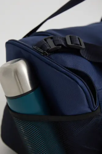 Unisex Sports Fitness and Travel Bag with Shoe Compartment - Navy Blue - 3