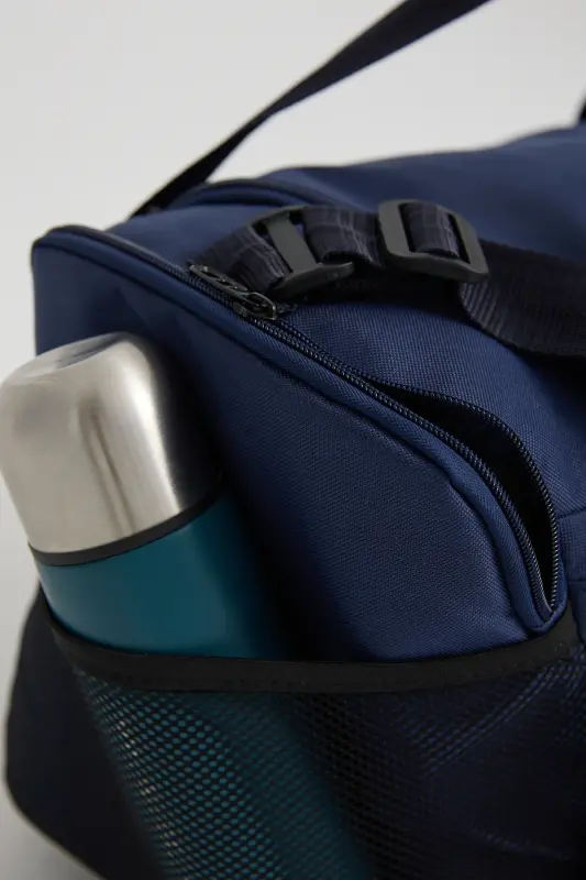 Unisex Sports Fitness and Travel Bag with Shoe Compartment - Navy Blue - 3