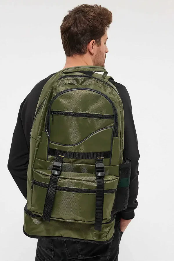 Yeşil Unisex Su Geçirmez Körüklü Dağcı Kamp Seyehat Deprem Asker Sırt Çantası NBR5052-YEŞİL - 1