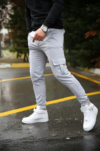 Unisex Sweatpants with Cargo Pockets - 1