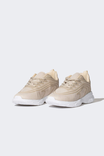 Unisex Thick Sole Sneakers Beige - 2