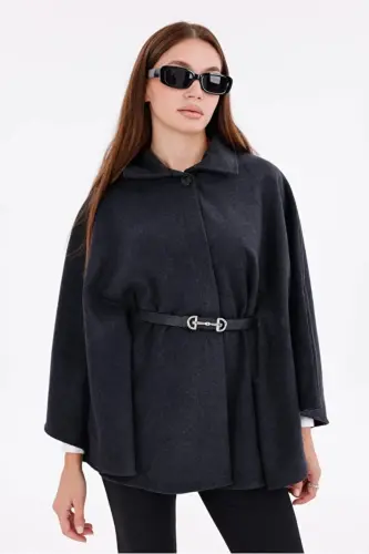 Unisex tosh paxtali baliqchi yoqali shardonli slimfit boʻgʻizli kozok-tosh - 2