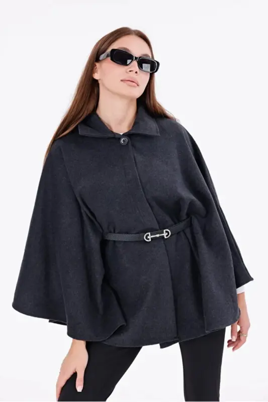 Unisex tosh paxtali baliqchi yoqali shardonli slimfit boʻgʻizli kozok-tosh - 7