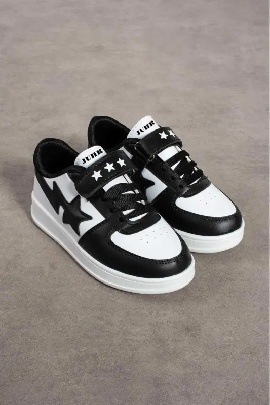 Unisex Velcro Qulay Kundalik Sneaker Sport Oyoq Kiyim-Qora Bayez - 3