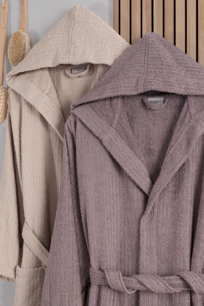 Unisex Verona Bay&Bayan Pamuk 2'li Çizgili Kapüşon - 7