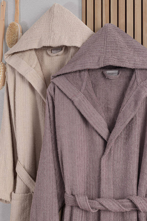 Unisex Verona Bay&Bayan Pamuk 2'li Çizgili Kapüşon - 7