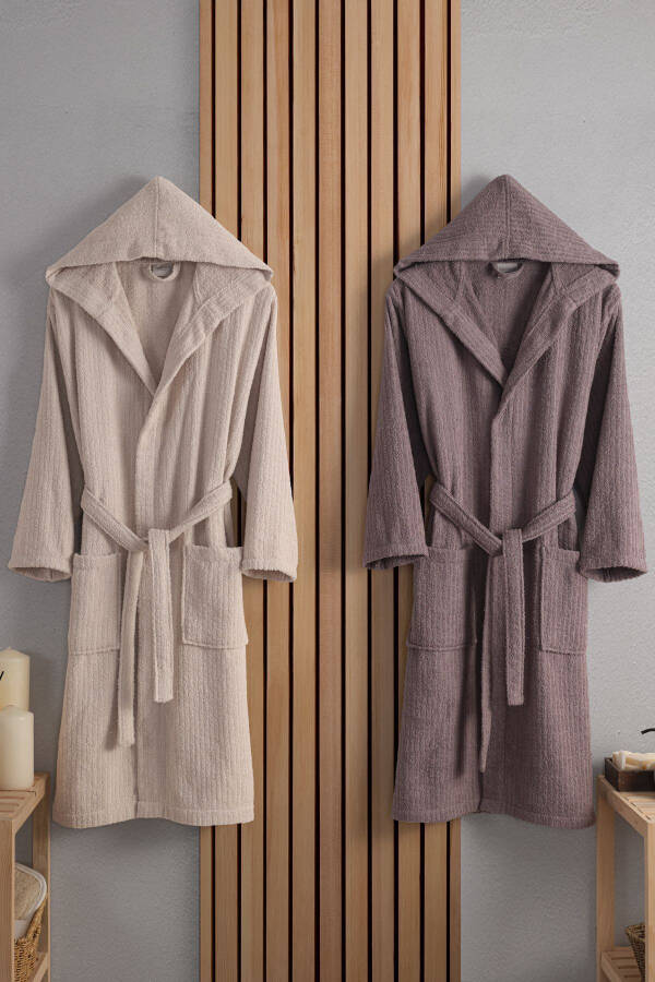 Unisex Verona Bay&Bayan Pamuk 2'li Çizgili Kapüşon - 8