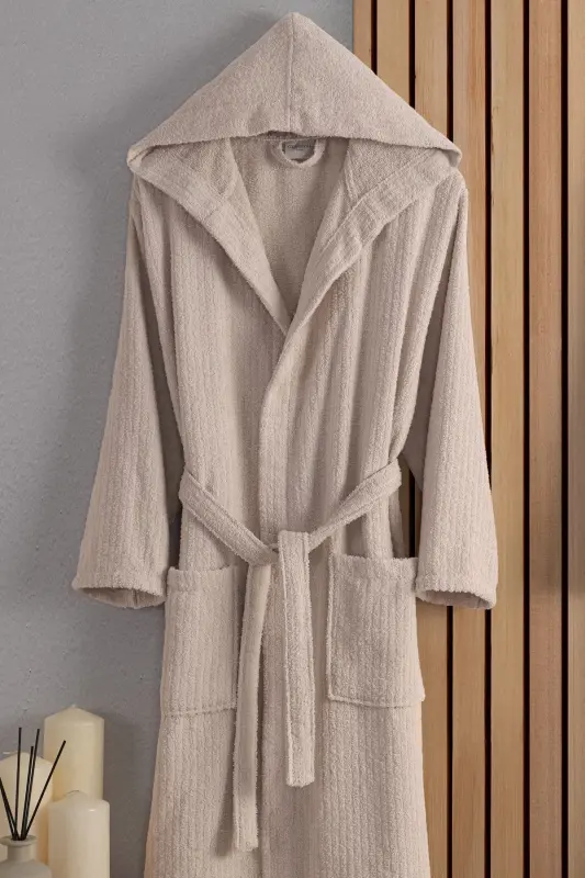 Unisex Verona Bay&Bayan Pamuk 2'li Çizgili Kapüşon - 4